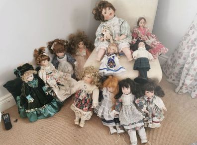 A selection of porcelain dolls