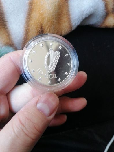 1990 Ireland Silver Proof 10 ECU Coin