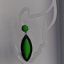 Neon Fluorescent Green & Black Marquis Studded Earrings Image 5