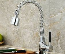 Mixer Kitchen Tap Swivel Pull Out Spray Taps Sink Mixing Spring Neck Chrome