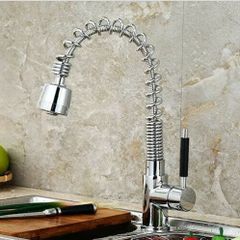 Mixer Kitchen Tap Swivel Pull Out Spray Taps Sink Mixing Spring Neck Chrome