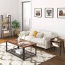Nightstand, End, Stackable Side, Coffee Table with Open Front Storage Compartment, Retro Rustic Chic Wood Look, Accent Furniture with Metal Legs, Vintage (FREE SHIPPING) Image 5