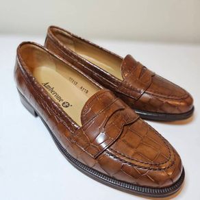 Amberone Spanish leather brown croc style Fresa low heel size UK 3.5 EU 36.5 brand new & boxed