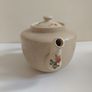 Charming Carrig Ware Cream-Earthenware Clay Teapot with An Autumnal Mixed Floral Motif - Pattern Number 1180, Circa 1930 -1950 Image 5