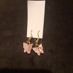 pink butterfly earrings