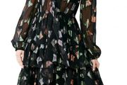 The Kooples Silk Tiered Butterfly Dress Size 1 (Small)