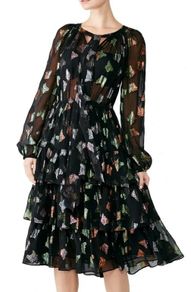 The Kooples Silk Tiered Butterfly Dress Size 1 (Small)