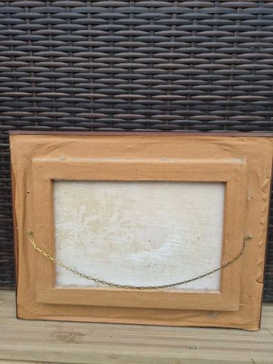 Original Signed Oil Painting Tropical Village Landscape Framed 35 x 46 cm