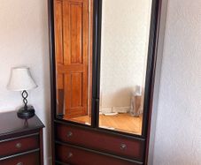2 door mirrored wardrobe and chest of drawers