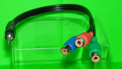 Teratech TV-out Cable 3.5mm Stereo Male Jack To 3 RCA YPbPr Female Component Cable(Multicolor, For DVD)