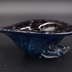 Vintage Mtarfa Glass Shell Bowl With Signature