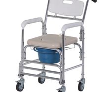 Personal Mobility Assist Commode Shower Transport Medical Rolling Chair Over The Toilet