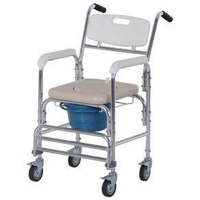 Personal Mobility Assist Commode Shower Transport Medical Rolling Chair Over The Toilet