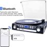 FREE EXPRESS SHIPPING Vinyl Record Player, Bluetooth Turntable with Stereo Speakers, Turntable for Vinyl to MP3 with Cassette Play, AM/FM Radio, Remote Control, USB/SD Encoding, 3.5mm Music Output Jack Image 4