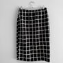 Pre Owned Black & White Grid Check Midi Pencil Skirt Image 4