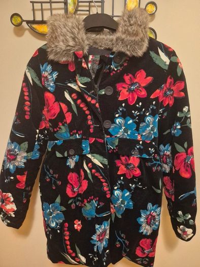 Catimini Paris Floral Velvet Coat, Age 11/12, 154cms
