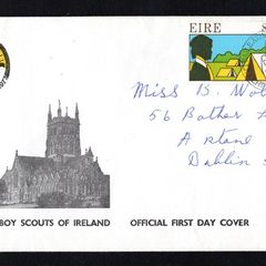 1977 Ireland Catholic Boys Scouts of Ireland Addressed Private First Day Cover (FDC)