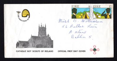 1977 Ireland Catholic Boys Scouts of Ireland Addressed Private First Day Cover (FDC)