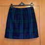 Marks and Spencer wool blend navy and green kilt skirt Image 2