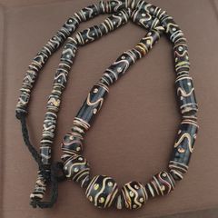 Antique Venetian Style Handmade Glass Beads Strand Necklace 24 inches