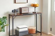 Console Table Narrow Sofa Table Rustic Brown and Black