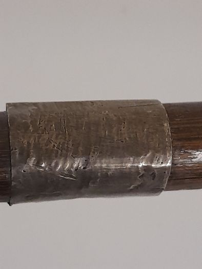 Vintage Bamboo Walking Stick Cane with Silver Collar