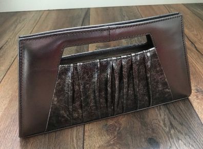 Vanity Fair pewter/black wedding clutch bag