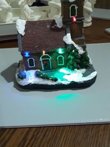 Miniature house with lights