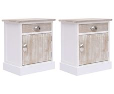 Bedside Cabinets 2 pcs 38x28x45 cm Paulownia Wood