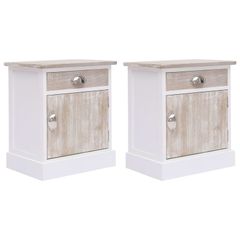 Bedside Cabinets 2 pcs 38x28x45 cm Paulownia Wood
