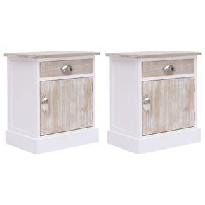 Bedside Cabinets 2 pcs 38x28x45 cm Paulownia Wood
