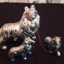 Vintage Kitsch Ceramic Collie Dog (mom & pups) Image 2