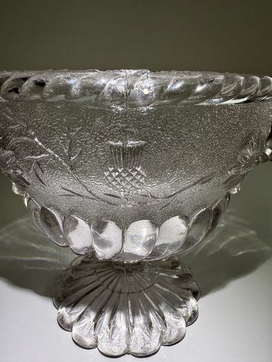 Vintage 1920s British (Thistle and Daisy) - Clear Glass Bowl
