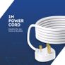 DESIRETECH White Electric Extension Lead - 4 Gang, 1 Metre Cable with UK Plug & 3 Pin Socket - Wall Mountable & Multi Socket Mains Strip for Home, Bedroom, Kitchen, & Office (1 Pack) Image 4