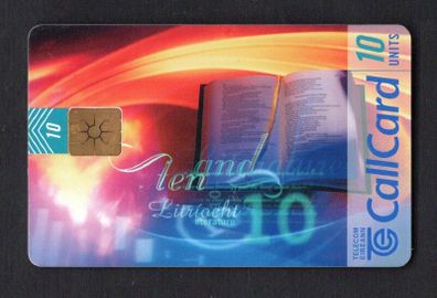 1996 Ireland 10 unit Irish culture literature definitive depicting abstract designs for various Irish cultural activities (Gemplus) Call Card Used. Telecom Eireann card number 1141.