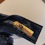 Harrods Tote Bag.  Dark blue PVC with zipped top Image 5