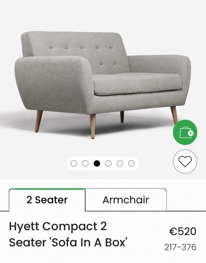 2 Seater Light Grey