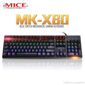 New IMICE MK-X80 USB Wired Luminous Lit Mechanical Gaming Keyboard Black