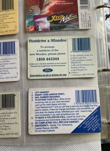 Diana Ross, Kit Kat , Xtra Vision, Barry's tea,  Gordon's gin call cards