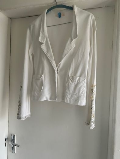 Jersey crystal pear detail blazer by EV4