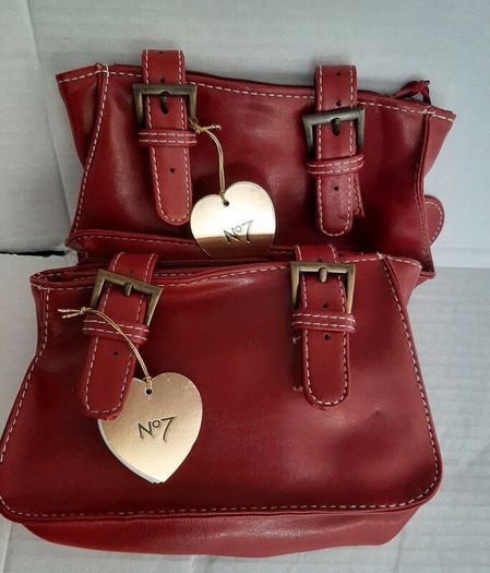 New leather make up bag tag attached