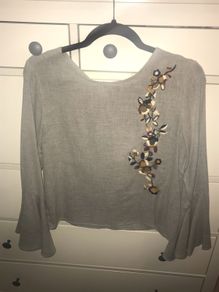 Zara flare sleeve blouse