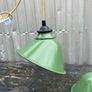 Antique enamel shades with new bulb holders and cable Image 4