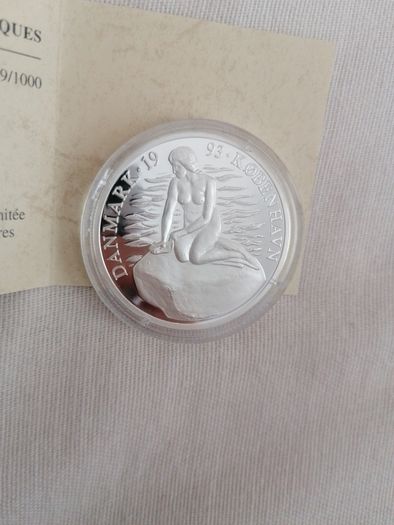 1993 Denmark Silver Proof ECU Coin