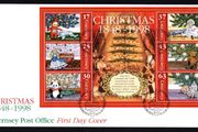 2002 Guernsey Christmas: 150th Anniversary of the Introduction of the Christmas Tree Miniature Sheet Commemorative Stamps Official First Day Cover (FDC)