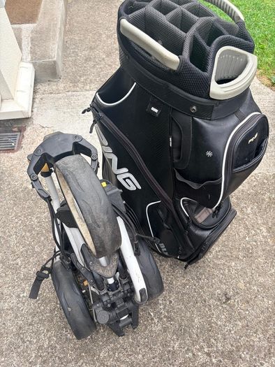 Golf Ping Golf Bag & Push Trolley