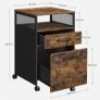 Roll container, filing cabinet, office cabinet with drawers, universal castors, open compartment, steel frame, industrial design, vintage brown +black Image 2