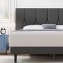 Small Double Bed Frame, Black, Upholstered Wooden Slat Bed Frame with Headboard, Easy Assembly, Underbed Storage, No Box Spring Needed 120x190 Image 6