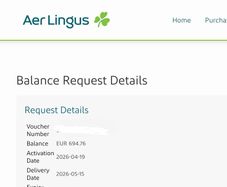 Aerlingus Voucher 694.76e exp 2031
