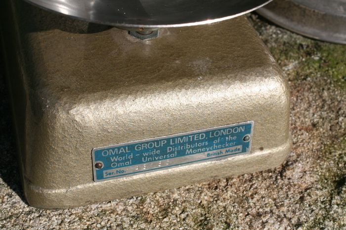 Vintage Omal bank cashiers scale ,Coinage Weighing Scale